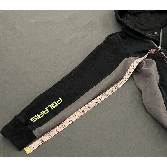 Polaris Jacket Womens Medium Black Gray Full Zip Hoodie Sweatshirt Long Sleeve - Picture 12 of 12